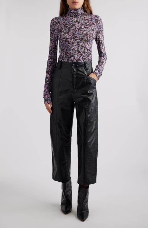 Shop Isabel Marant Joyela Floral Turtleneck Top In Purple