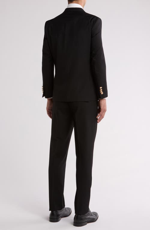 Gino Vitale Slim Fit Solid Double Breasted Suit In Black