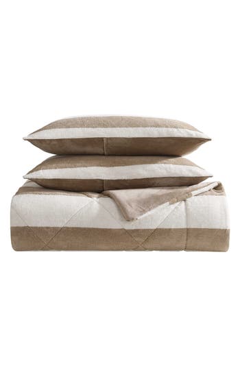 Nautica Lawndale Stripe Comforter & Sham Set In Beige