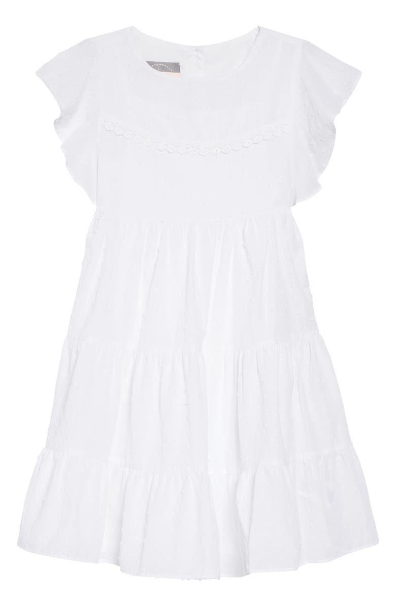 Pastourelle by Pippa & Julie Clip Dot Flutter Sleeve Dress (Toddler ...