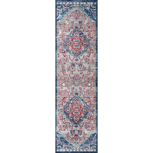 Jonathan Y Modern Persian Vintage Medallion Area Rug In Red/navy