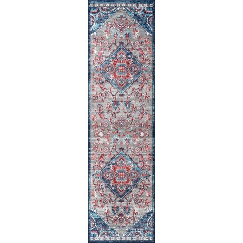 Shop Jonathan Y Modern Persian Vintage Medallion Area Rug In Red/navy