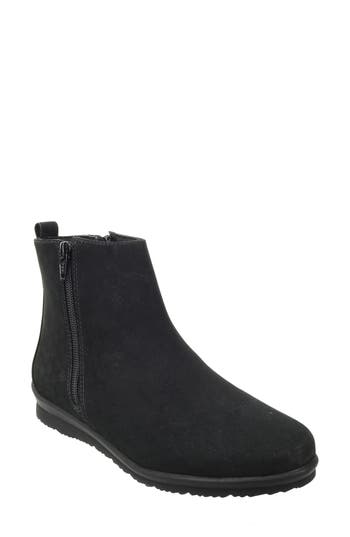 David Tate Caddy Waterproof Bootie In Black Suede