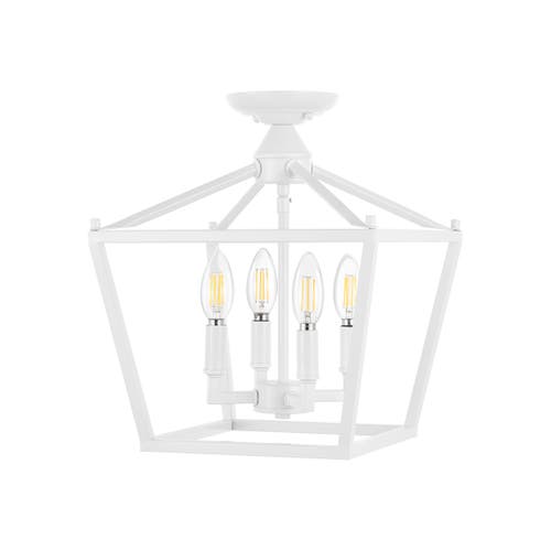 Jonathan Y Plains 4-light Iron Modern Farmhouse Led Flush Mount In White