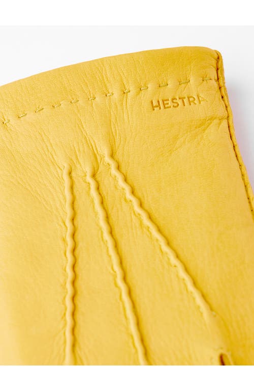 Shop Hestra Henry Leather Gloves In Natural Yellow