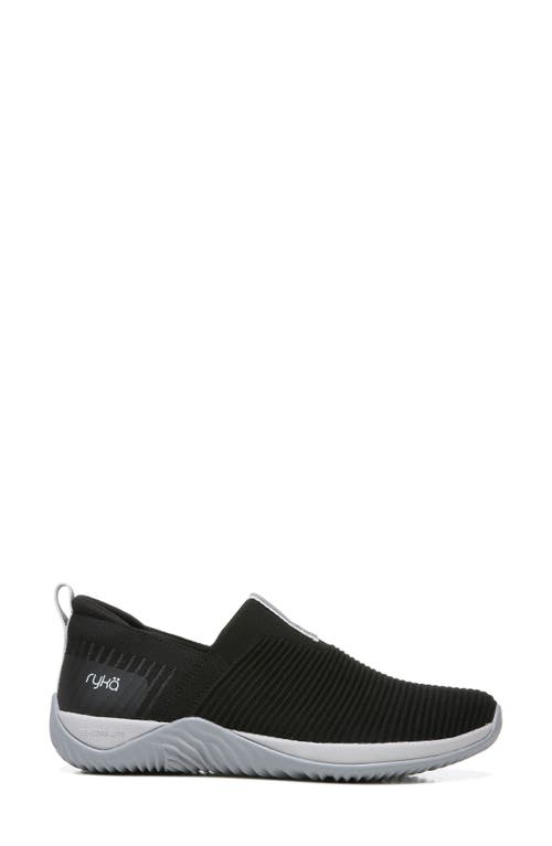 Ryka Echo Womens Slip On Activewear Athletic And Training Shoes In Black/black
