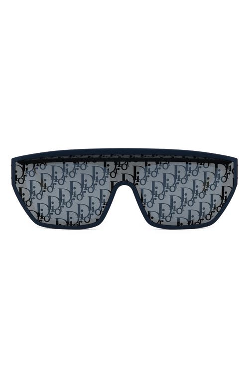 Shop Dior Club M7u Mask Sunglasses In Matte Blue/blu Mirror