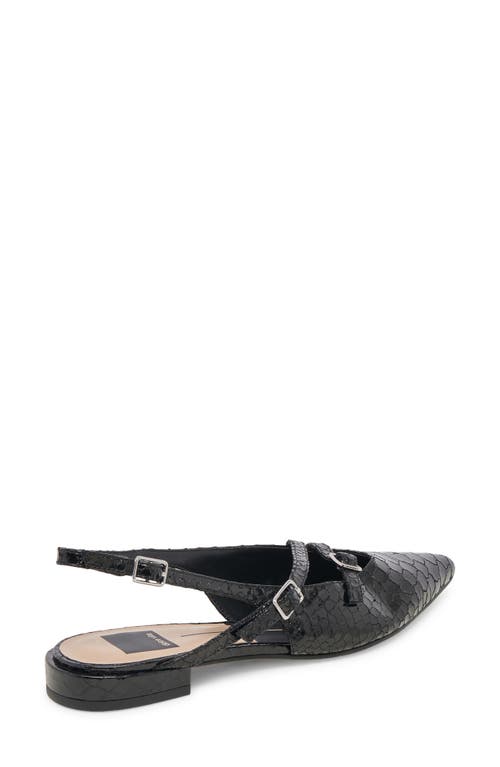 Shop Dolce Vita Pamla Pointed Toe Slingback Flat In Midnight Snake Embossed