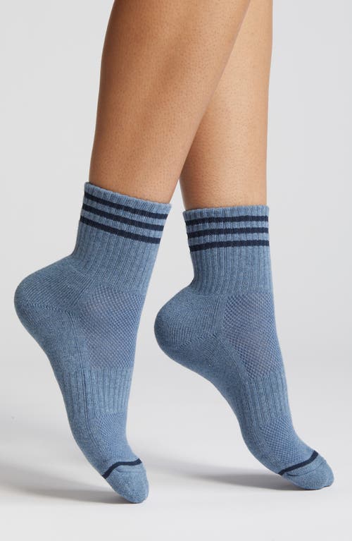 Girlfriend Quarter Socks in Indigo