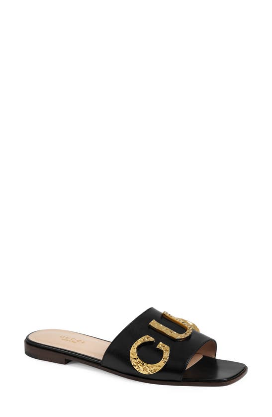 Gucci Cara Slide Sandal In Nero | ModeSens