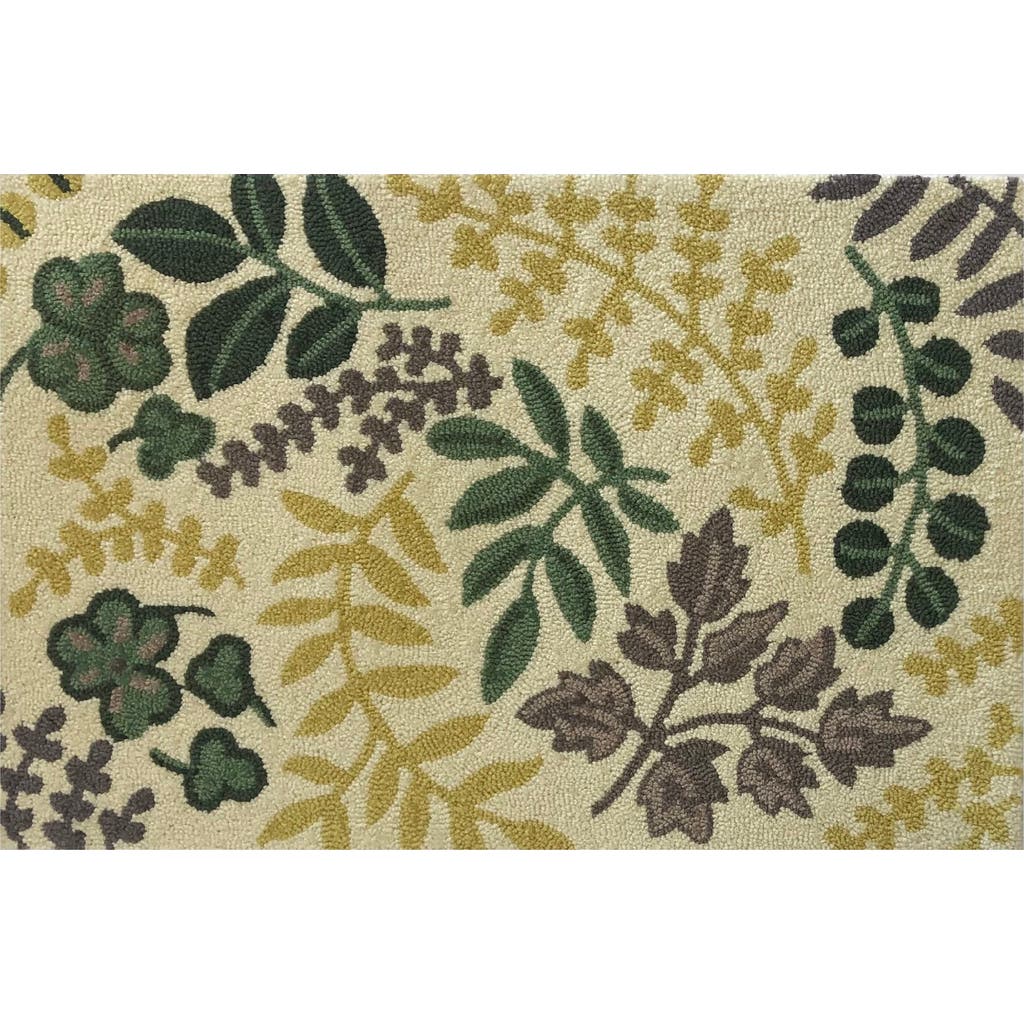 R16 Home Lucky Fern Floral Doormat In Cream Multi