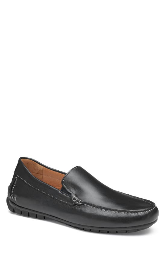 Johnston & Murphy Cort Whipstitch Driving Loafer In Black Full Grain