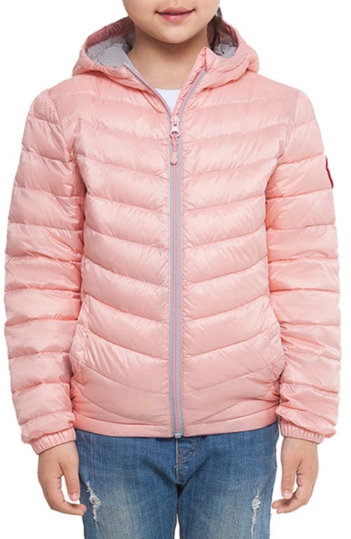 Rokka&rolla Kids' Ultra Light Quilt Packable Down Jacket In Sweet Pink