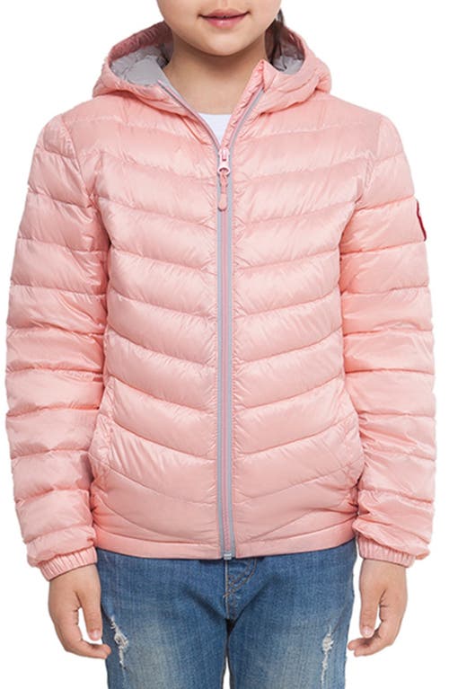 Shop Rokka&rolla Kids' Ultra Light Quilt Packable Down Jacket In Sweet Pink