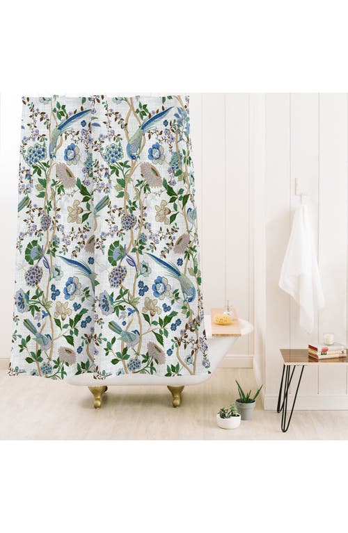 Shop Deny Designs Peacock Birds Shower Curtain In Blue