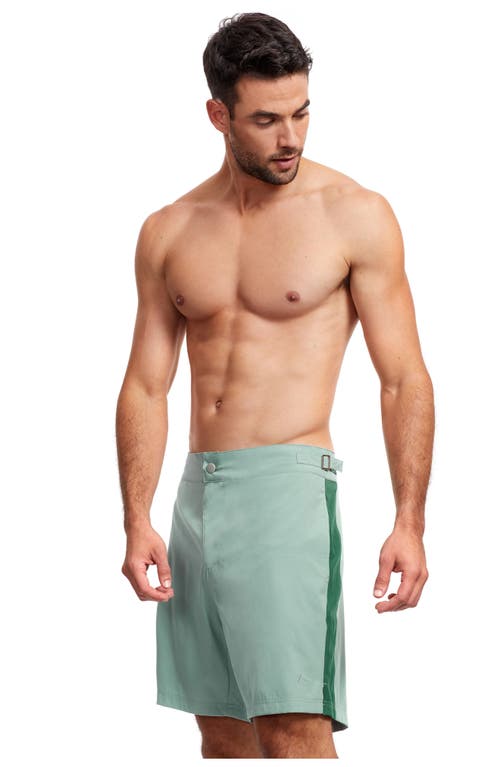 Shop Gottex Men Vacation Mode 9" Swim Shorts In Light Green Green