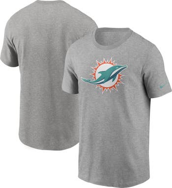 Nike Men's Nike Heathered Gray Miami Dolphins Primary Logo T-Shirt