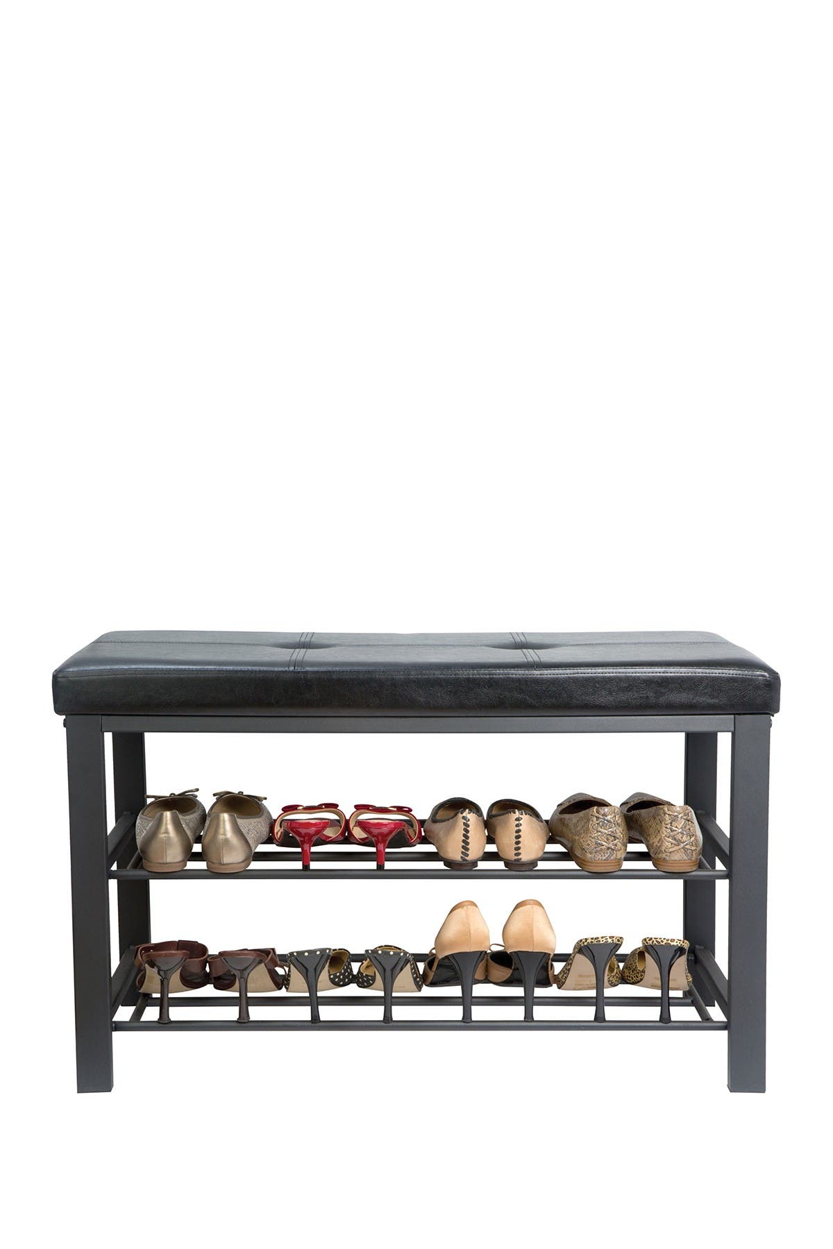 hallway shoe bench on Kennedy International Inc Black Entryway Shoe Storage Bench Hautelook