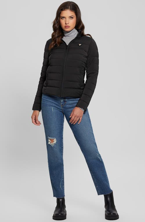 Guess Diann Puffer Jacket In Jet Black A996