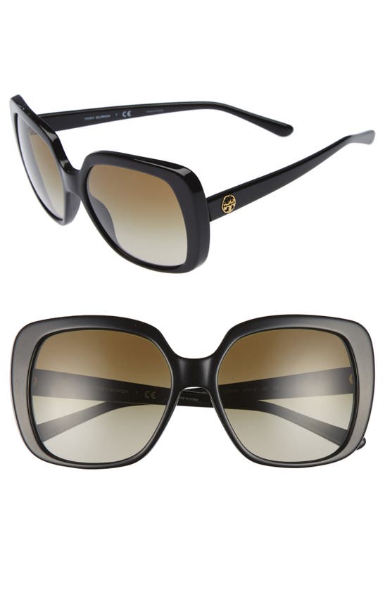 Click to view more detailed imagery on our partner's website Tory Burch 57mm Gradient Sunglasses In Black