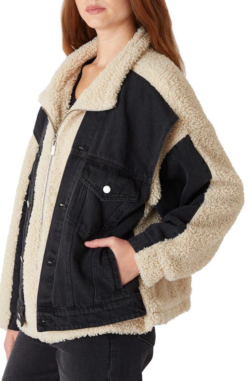 BLANKNYC BLANKNYC HIGH PILE FLEECE & DENIM TRUCKER JACKET 