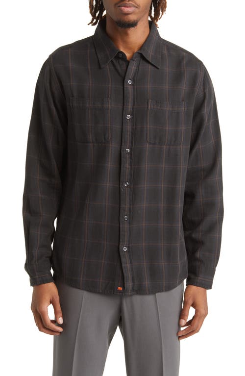 The Normal Brand Jackson Plaid Cotton Button-Up Shirt in Charcoal Plaid 