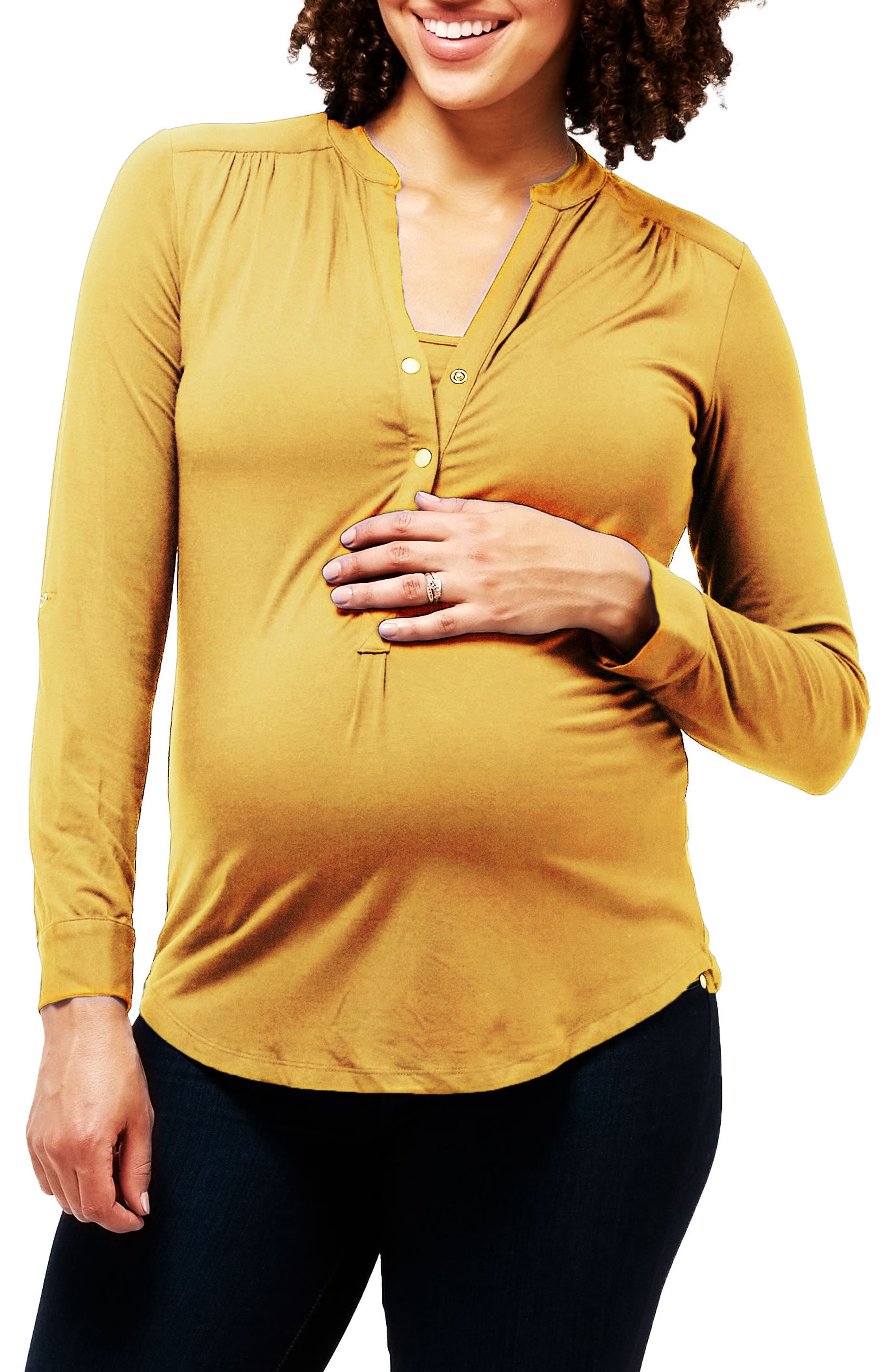 yellow maternity top