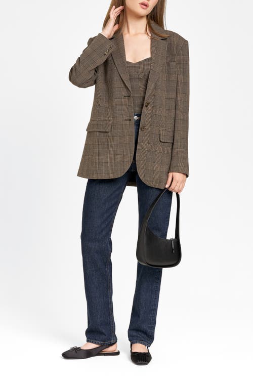 Shop Wayf Amalia Plaid Blazer In Brown Plaid