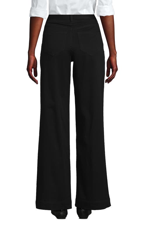 Lands' End High Rise 5 Pocket Wide Leg Chino Pants In Black