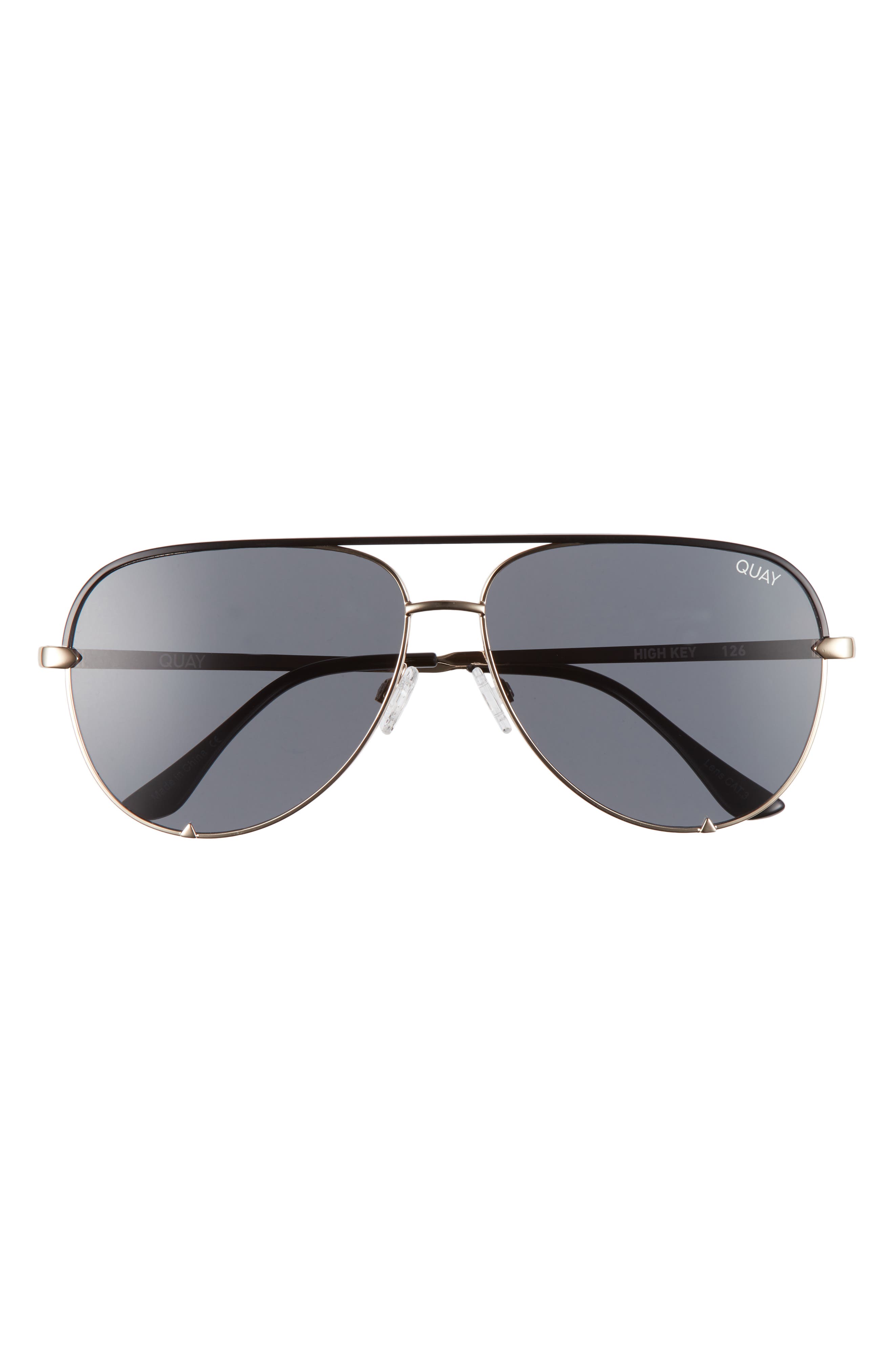 Quay X Desi Perkins High Key 62mm Aviator Sunglasses In Gold Black/ Brown Gradient