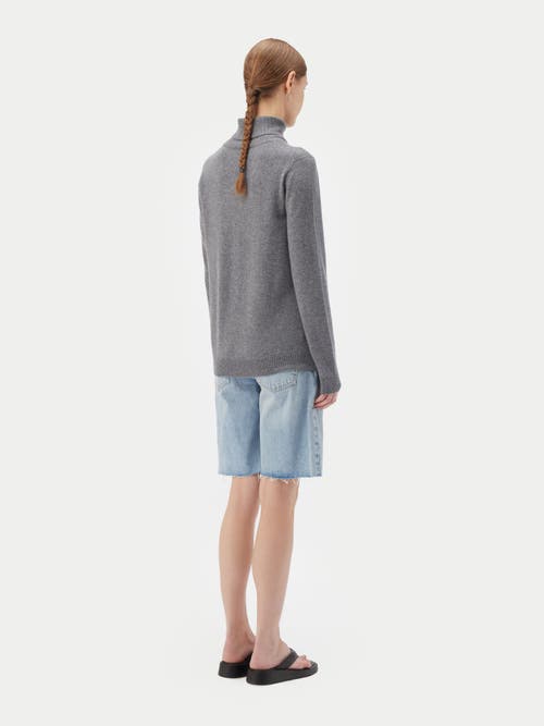 Shop Gobi Cashmere Classic Turtle Neck In Dim Gray