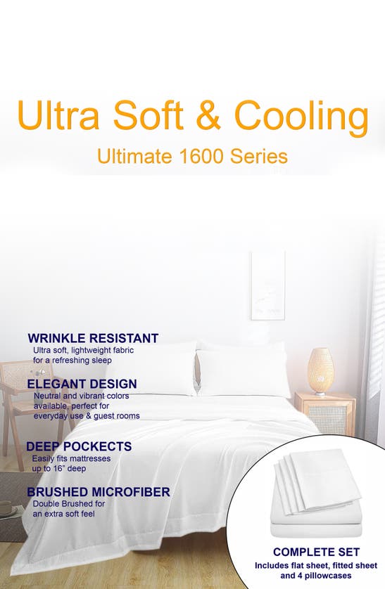 Luxury Home Brushed Microfiber Sheet Set In White