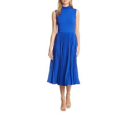 Ted Baker London Crimsin Pleated Jersey Dress, (fits like 8-10 US) - Blue
