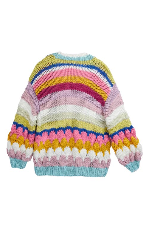 Saachi Rainbow Bubble Cardigan In Pink Multi