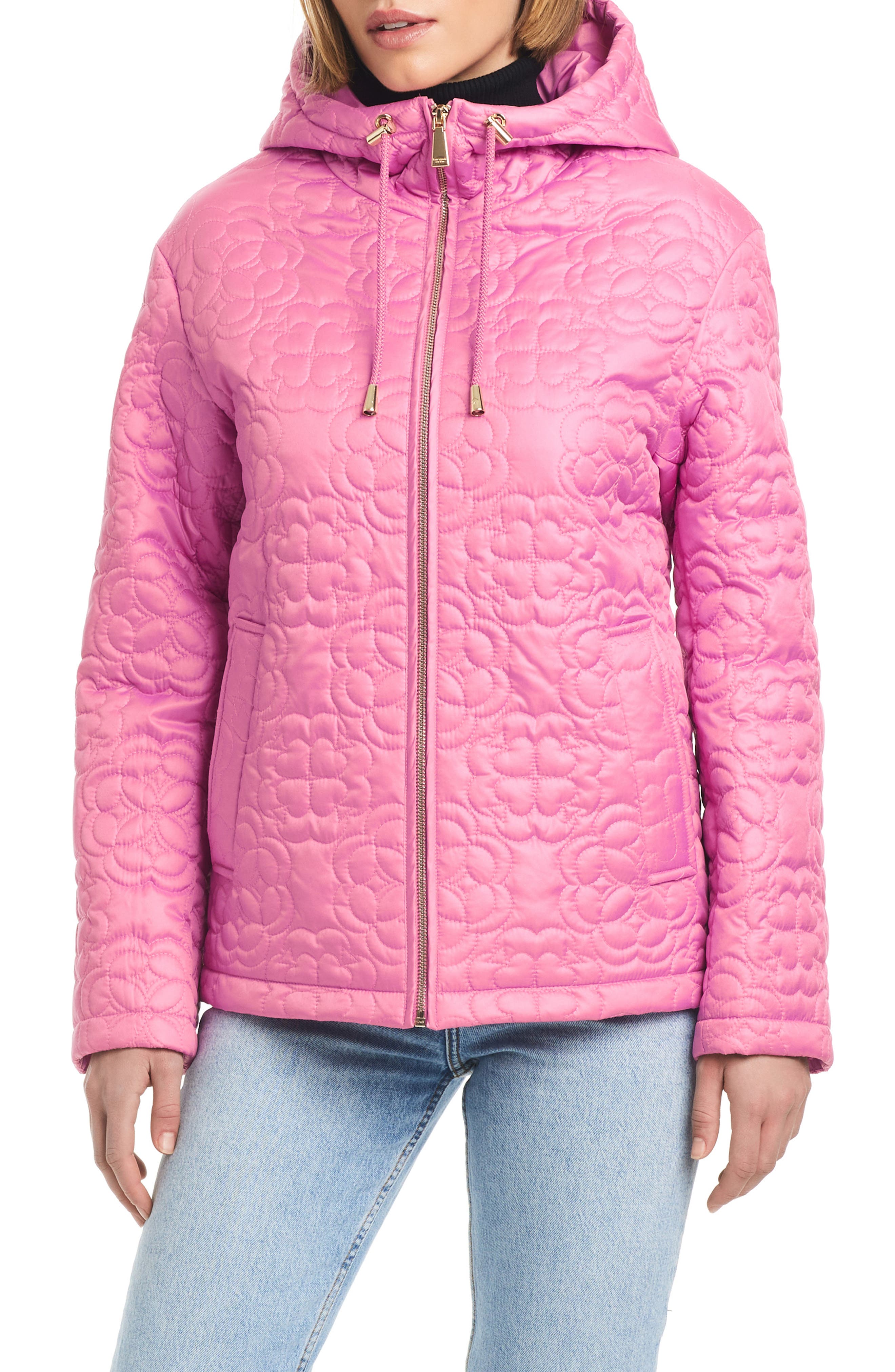 Kate spade hooded quilted jacket deals