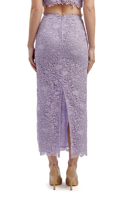 Shop Bardot Mariah High Waist Lace Maxi Skirt In Lilac