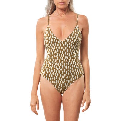Mara Hofman Emma Jacquard One-Piece Swimsuit, Brown