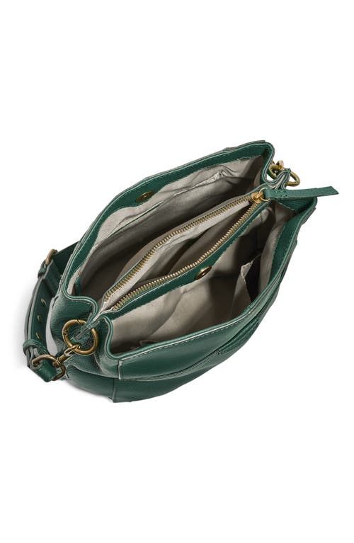 American Leather Co. Luca Triple Pocket Leather Crossbody Bag In Deep Emerald