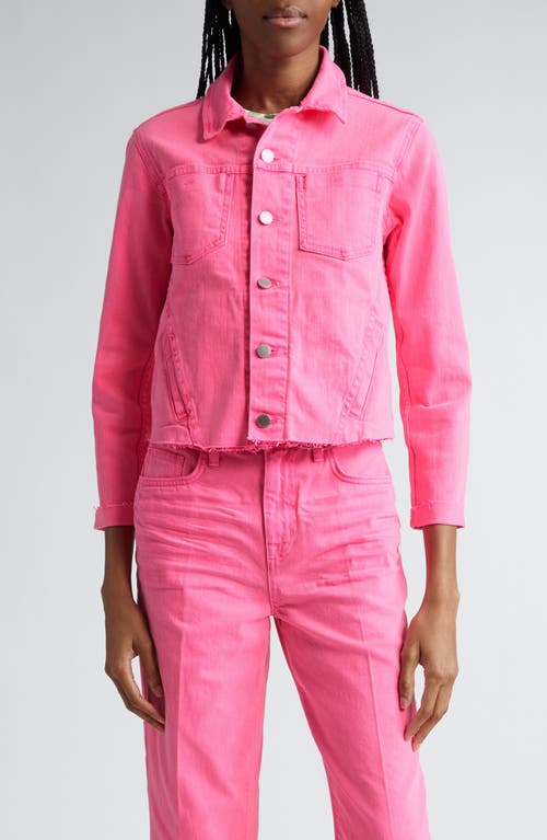 L'AGENCE Janelle Raw Cut Slim Denim Jacket at Nordstrom,