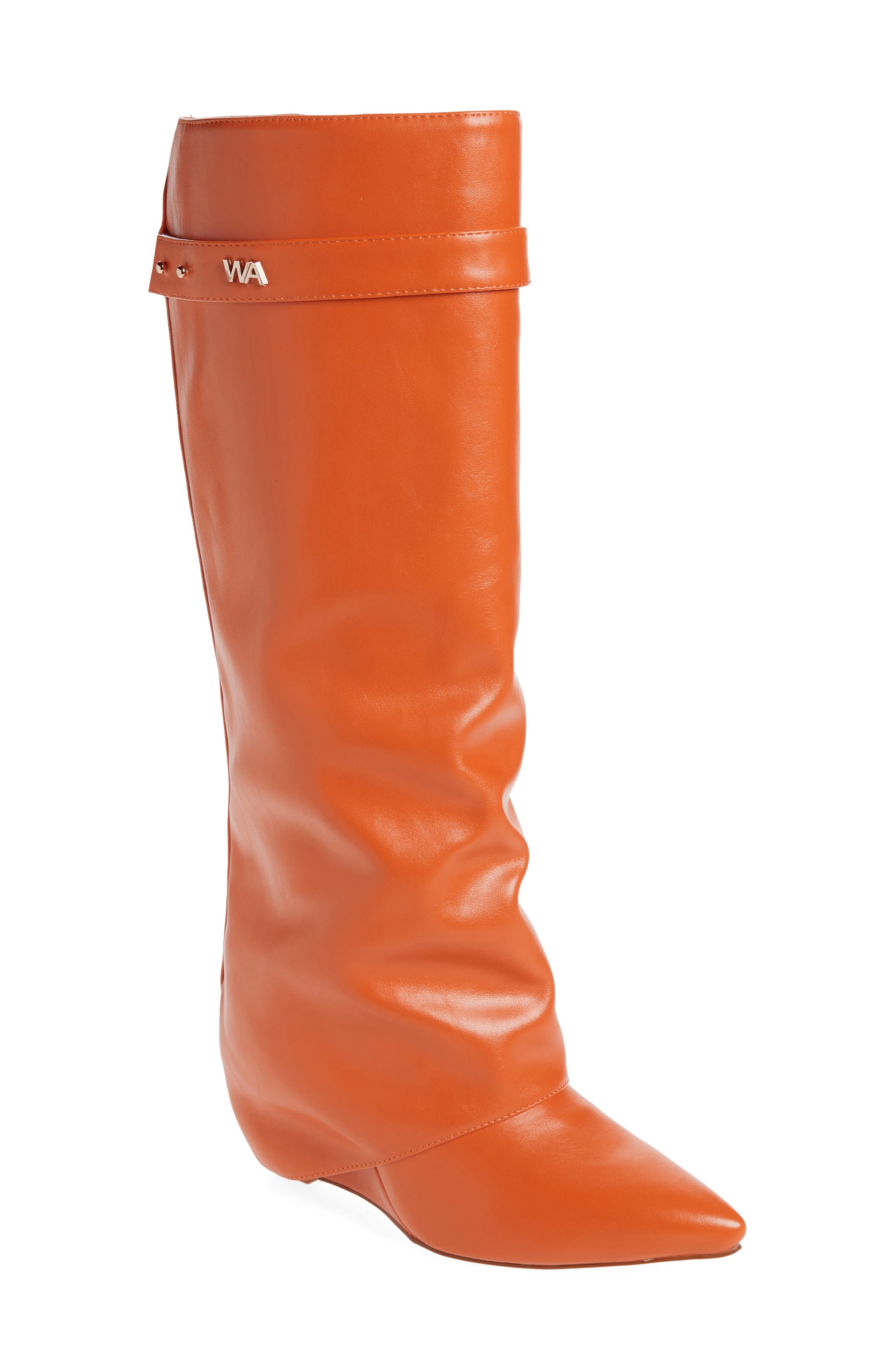 burnt orange leather boots