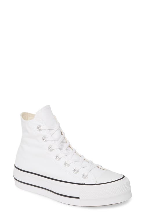 Chuck Taylor All Star Lift High Top Platform Sneaker in White/Black/White