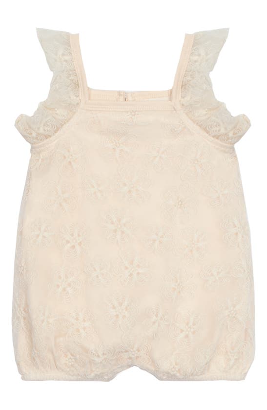 Mabel + Honey Babies' Vanilla Bean Embroidered Romper In Ivory