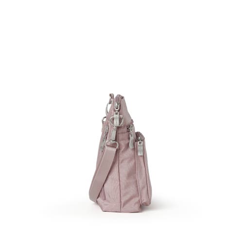 Shop Baggallini Modern Pocket Crossbody Bag In Blush Shimmer