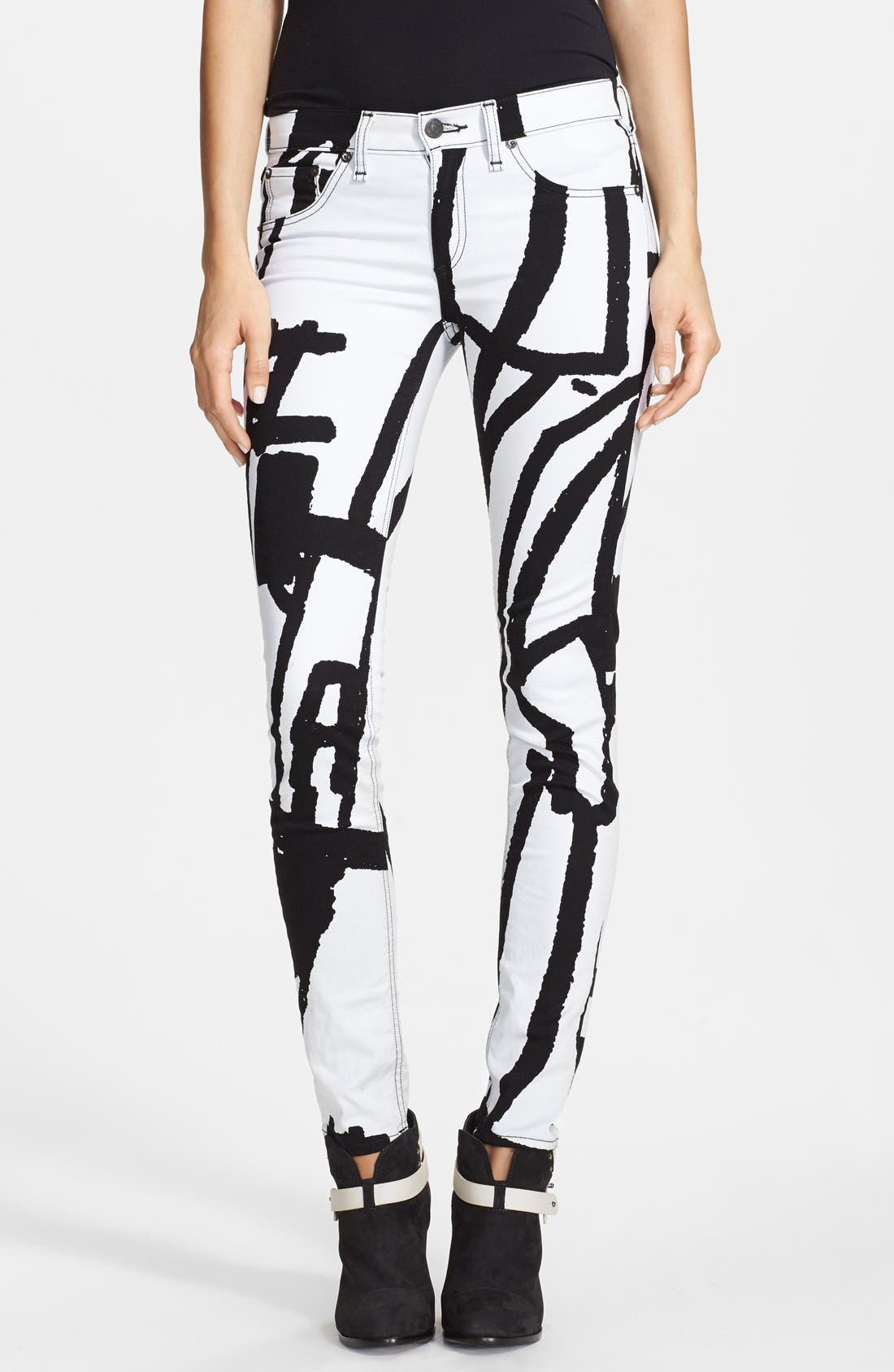 rag & bone/JEAN 'The Legging' Graphic Print Skinny Jeans (White Robot) Nordstrom