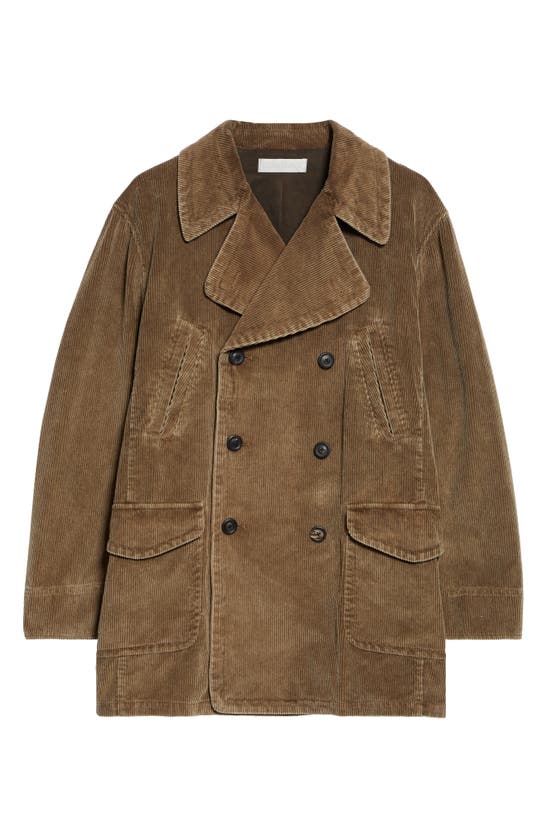 Shop Our Legacy Biker Trench Corduroy Peacoat In Brown Enzyme Cord