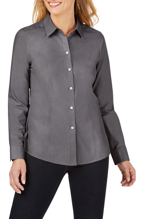 Dianna Non-Iron Cotton Shirt in Charcoal