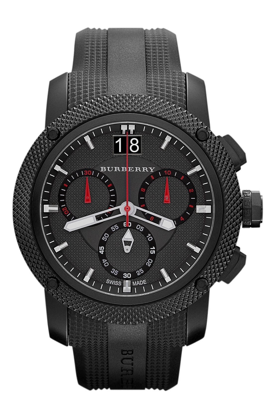 Burberry Chronograph Rubber Strap Watch Nordstrom