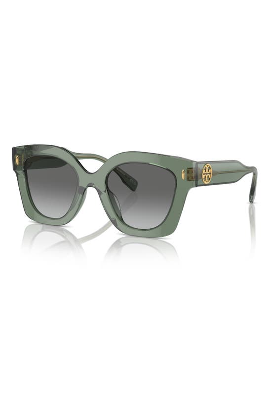 Shop Tory Burch 49mm Gradient Irregular Sunglasses In Green