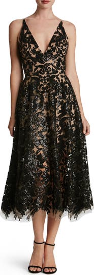 Dress the Population Blair Embellished Fit Flare Cocktail Dress
