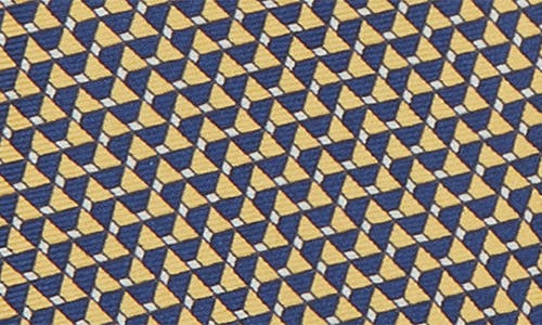 Shop Zegna Ties Triangle Geometric Print Silk Tie In Yellow